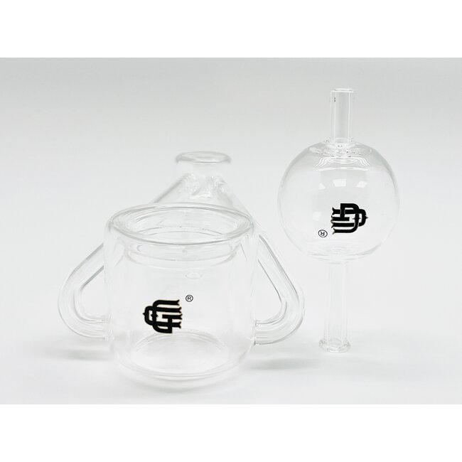 CRYSTAL GLASS 14MM MALE DOUBLE TUBE THERMAL QUARTZ BANGER