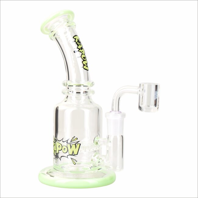 KAPOW 7.5'' BENT NECK HONEYCOMB DISK PERK  DAB RIG C4013