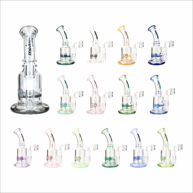 KAPOW 7.5'' BENT NECK HONEYCOMB DISK PERK  DAB RIG C4013