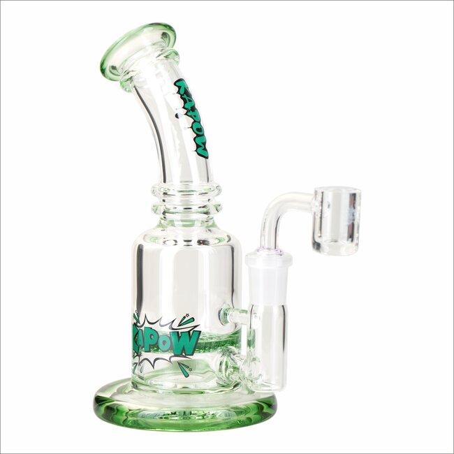 KAPOW 7.5'' BENT NECK HONEYCOMB DISK PERK  DAB RIG C4013