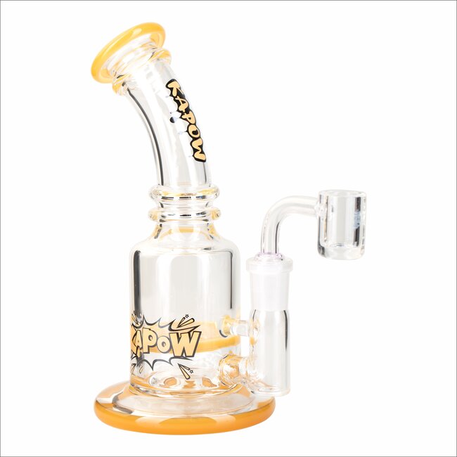 KAPOW 7.5'' BENT NECK HONEYCOMB DISK PERK  DAB RIG C4013
