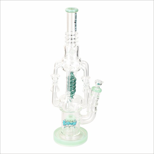 KAPOW 18'' SPIRAL COIL WITH JELLY FISH PERC RECYCLER WATER PIPE C1576-1