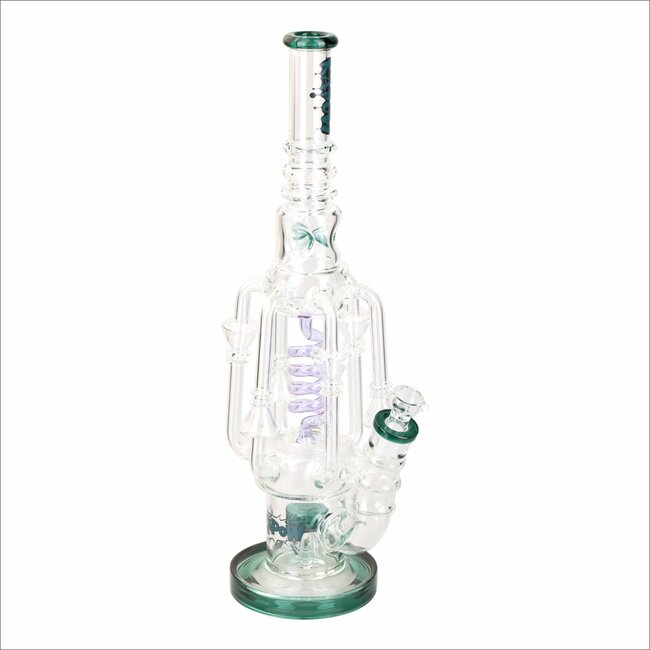 KAPOW 18'' SPIRAL COIL WITH JELLY FISH PERC RECYCLER WATER PIPE C1576-1