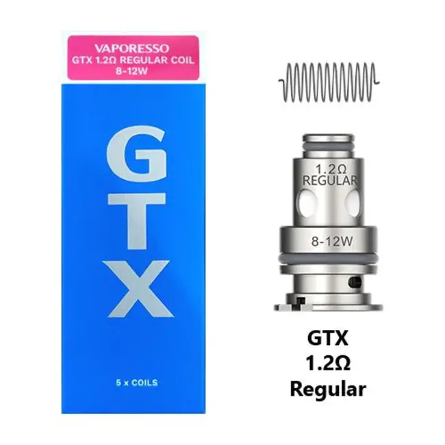 VAPORESSO VAPORESSO GTX 1.2 OHM REPLACEMENT REGULAR COIL 8-12W(5 PCS)