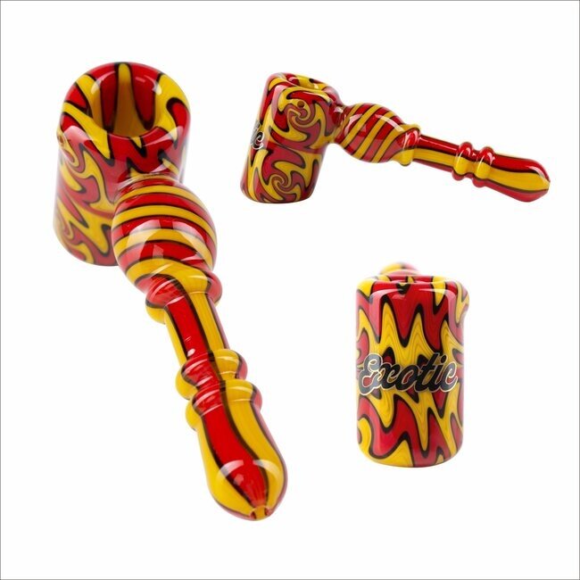 EXOTIC 5'' FULL WIG WAG HAMMER GLASS HAND PIPE CS120