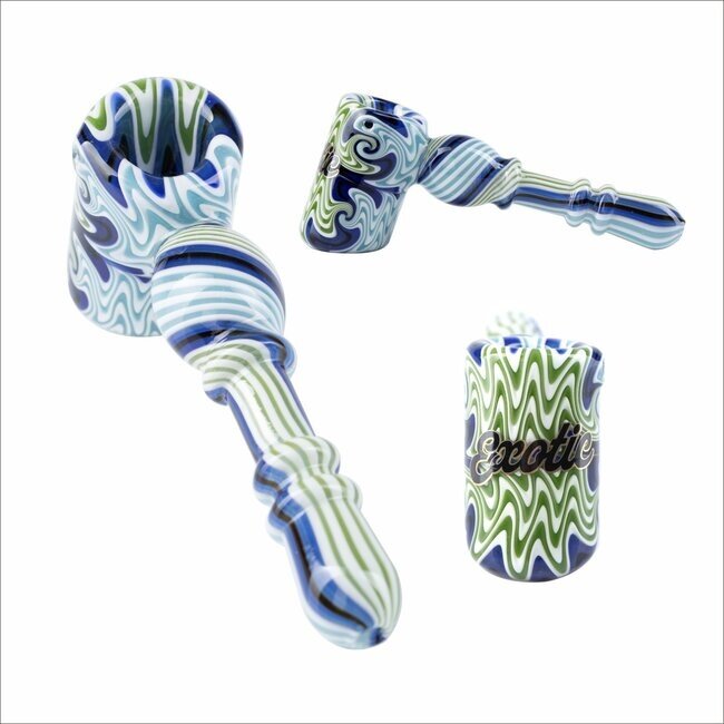 EXOTIC 5'' FULL WIG WAG HAMMER GLASS HAND PIPE CS120