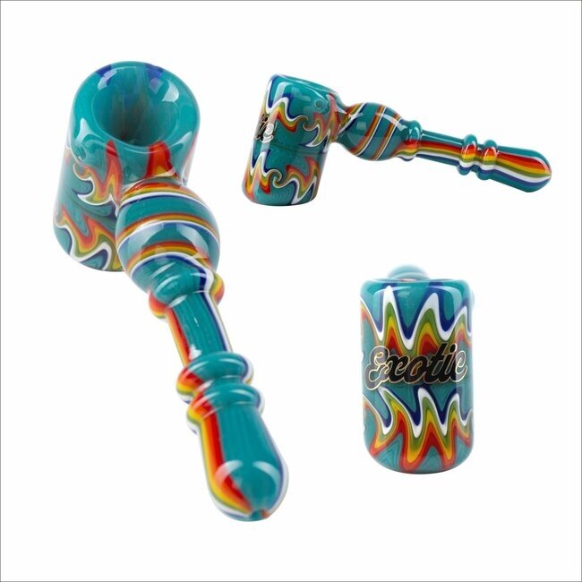 EXOTIC 5'' FULL WIG WAG HAMMER GLASS HAND PIPE CS120