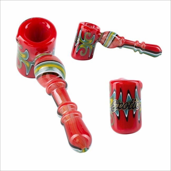 EXOTIC 5'' FULL WIG WAG HAMMER GLASS HAND PIPE CS120