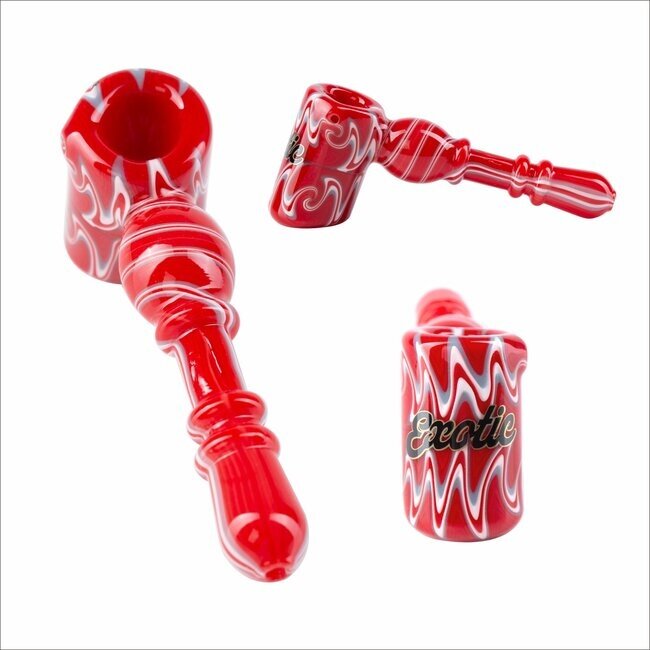 EXOTIC 5'' FULL WIG WAG HAMMER GLASS HAND PIPE CS120