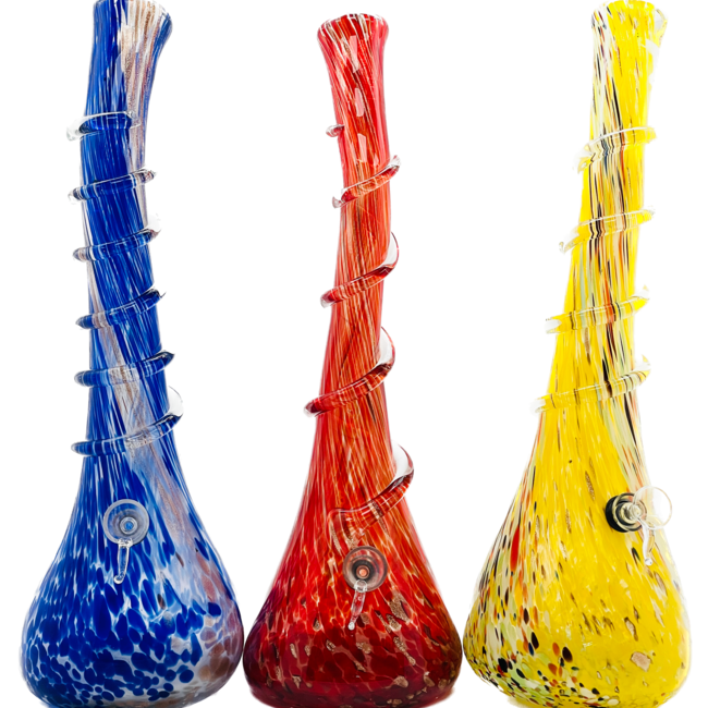 SOFT GLASS 16'' MELTED CONE TWIST WATER BONG MA-1609