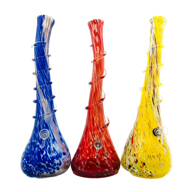 SOFT GLASS 16'' MELTED CONE TWIST WATER BONG MA-1609