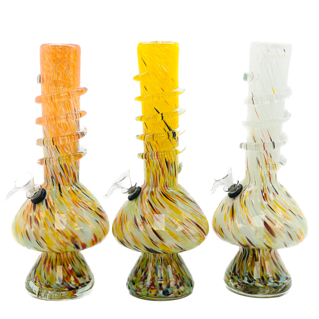 SOFT GLASS 12'' MUSHROOM BASE TWIST GRIP WATER BONG(MA-1227)