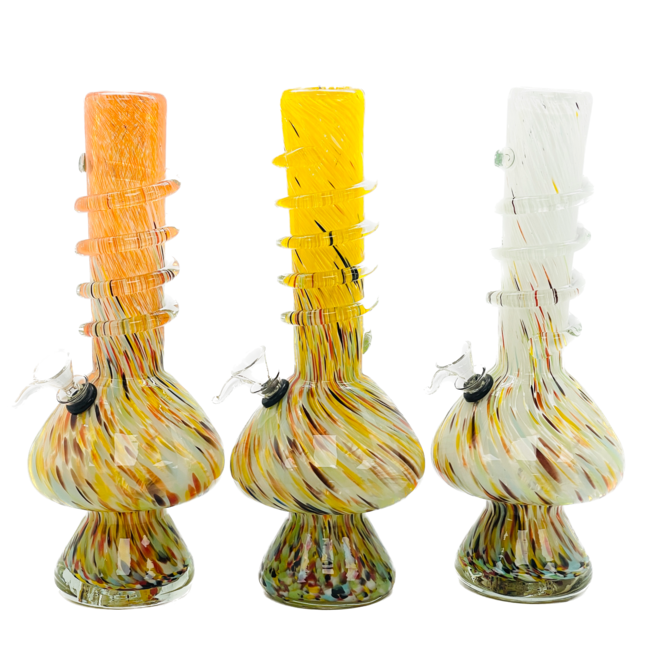 SOFT GLASS 12'' MUSHROOM BASE TWIST GRIP WATER BONG(MA-1227)