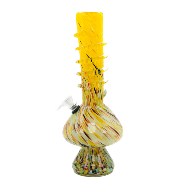 SOFT GLASS 12'' MUSHROOM BASE TWIST GRIP WATER BONG(MA-1227)