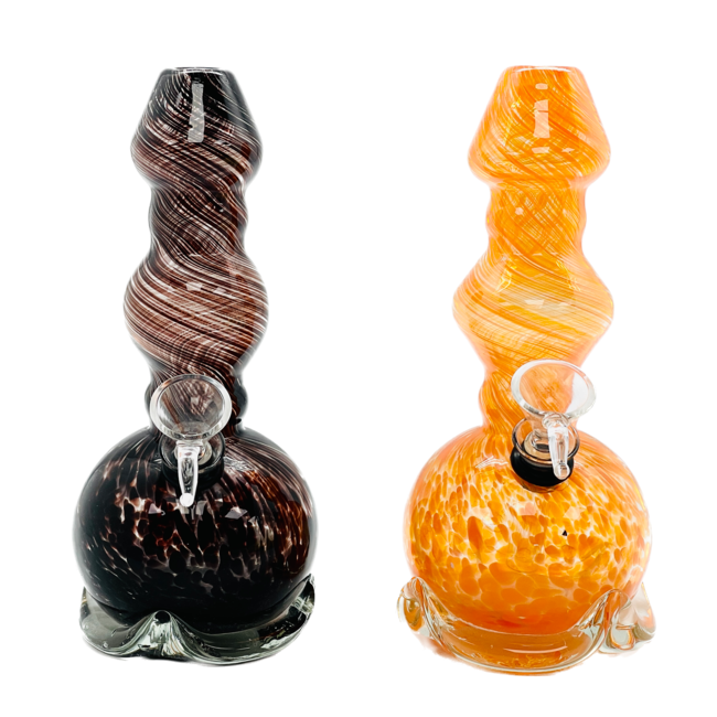SOFT GLASS 8'' MINI ROUND BASE WATER BONG MA-0804