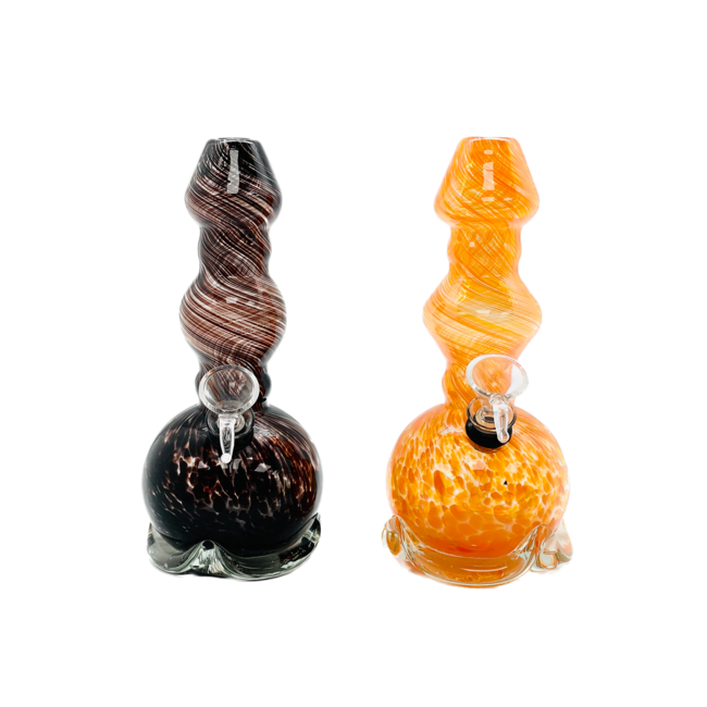 SOFT GLASS 8'' MINI ROUND BASE WATER BONG MA-0804