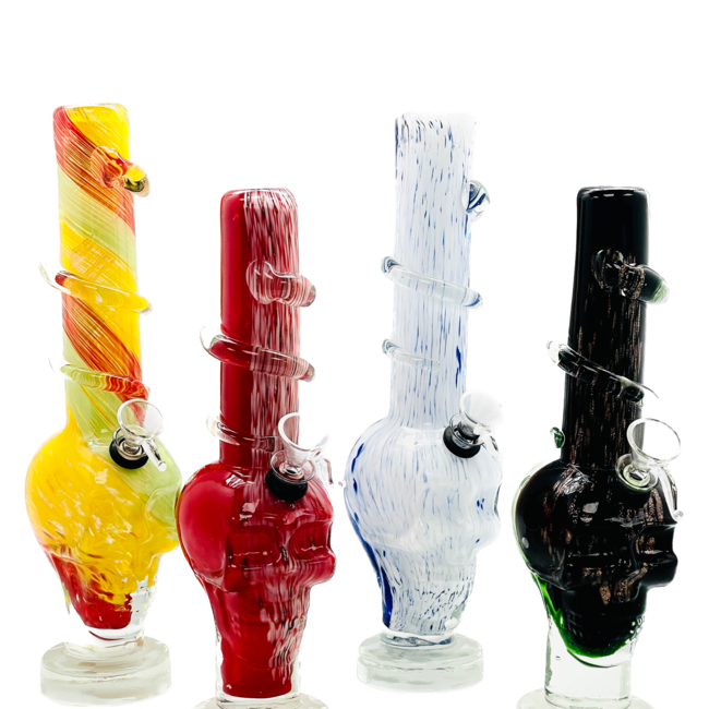SOFT GLASS 12'' SKULL BASE WATER BONG (MA-1221)