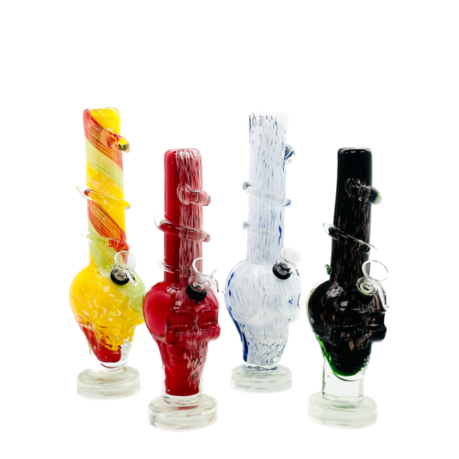 SOFT GLASS 12'' SKULL BASE WATER BONG (MA-1221)