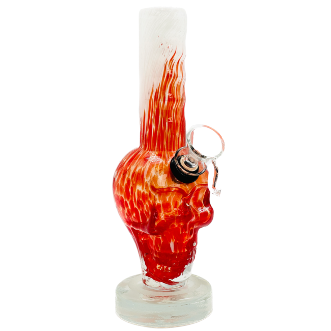 SOFT GLASS 8'' SMALL SKULL WATER BONG (MA-0824)