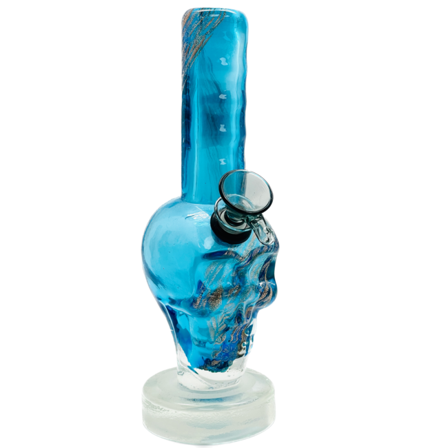 SOFT GLASS 8'' SMALL SKULL WATER BONG (MA-0824)
