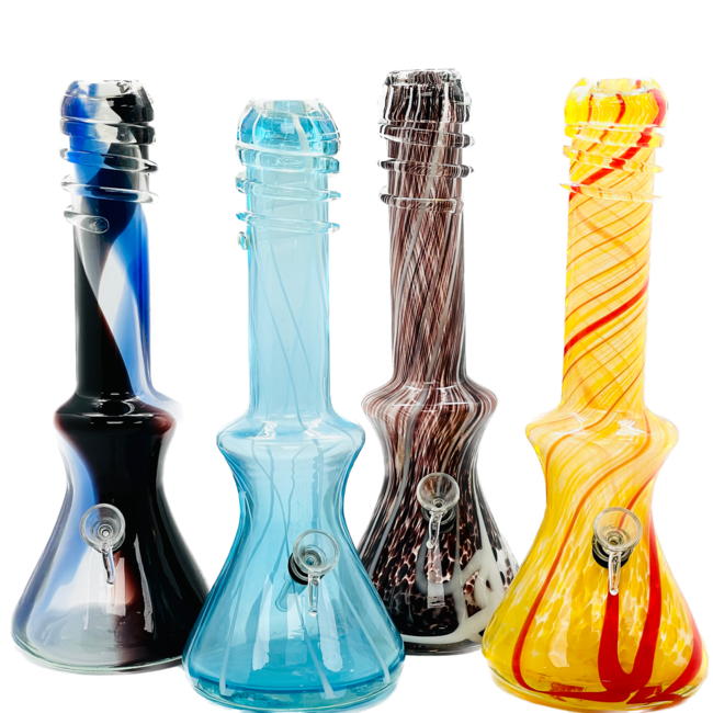 SOFT GLASS 13'' PINCHED BASE WITH NCEK  WATER BONG MA-1407