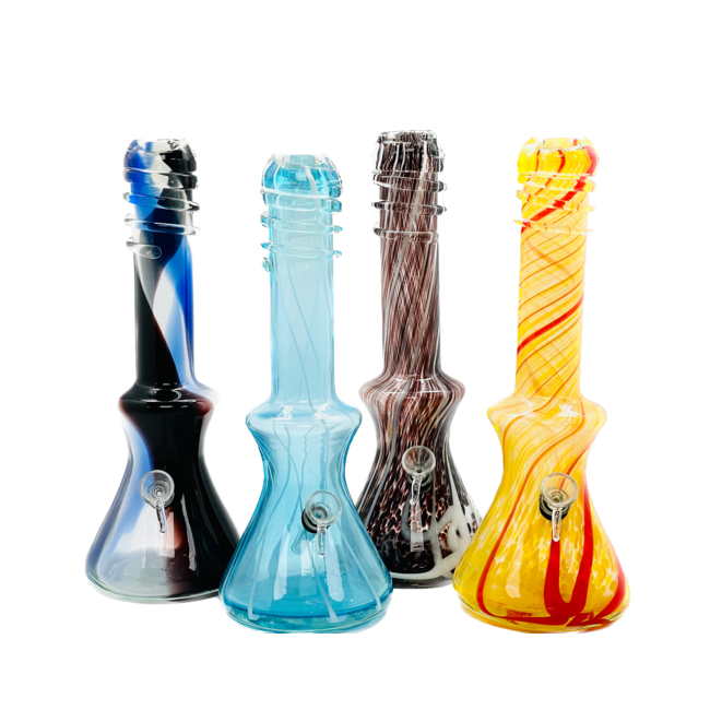 SOFT GLASS 13'' PINCHED BASE WITH NCEK  WATER BONG MA-1407