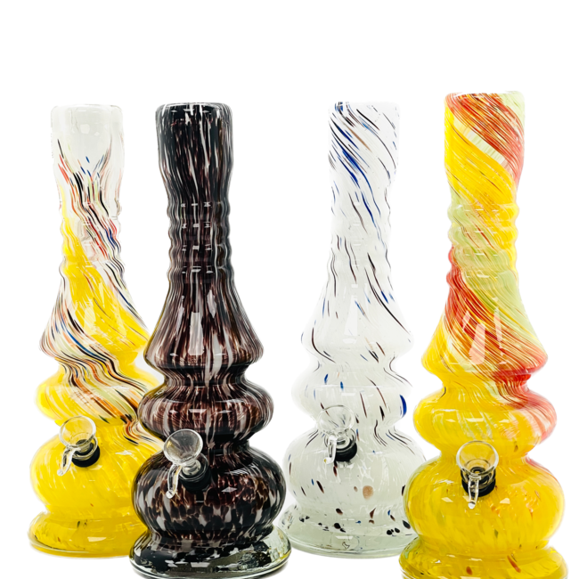 SOFT GLASS 12'' ROUND BASE WATER BONG  (MA-1214)