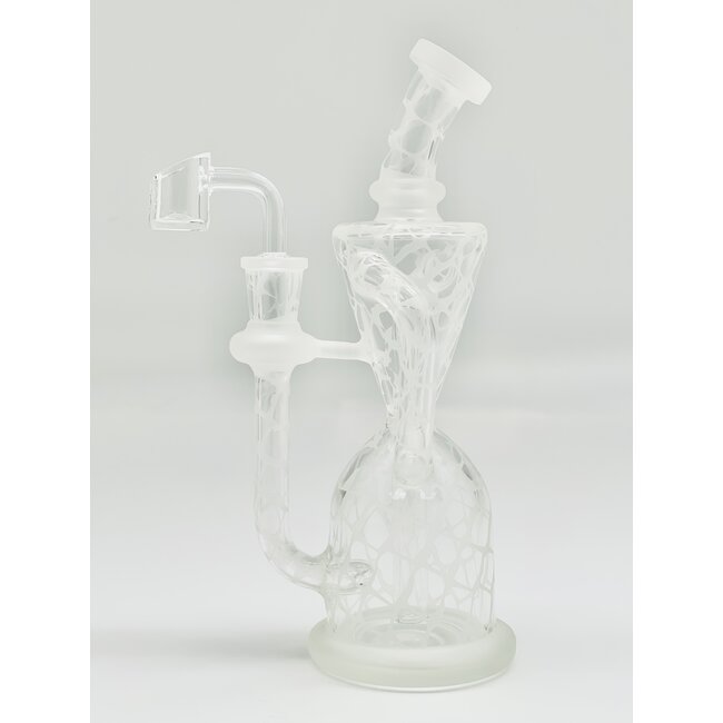 CRYSTAL GLASS 6.2'' DOUBLE RECYCLER WITH SAND BLASTING  C6289