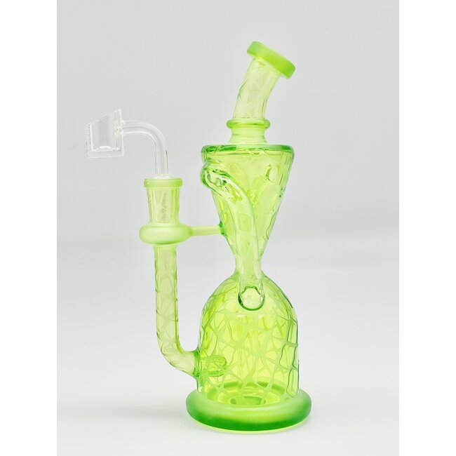 CRYSTAL GLASS 6.2'' DOUBLE RECYCLER WITH SAND BLASTING  C6289