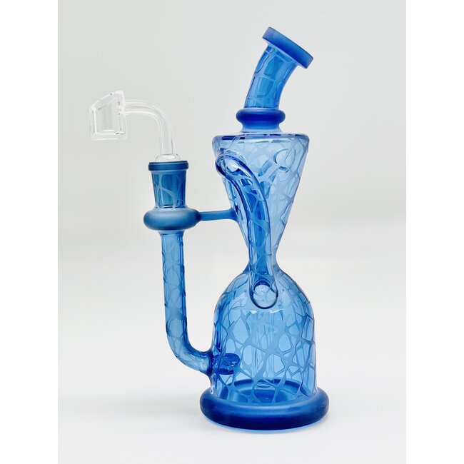CRYSTAL GLASS 6.2'' DOUBLE RECYCLER WITH SAND BLASTING  C6289