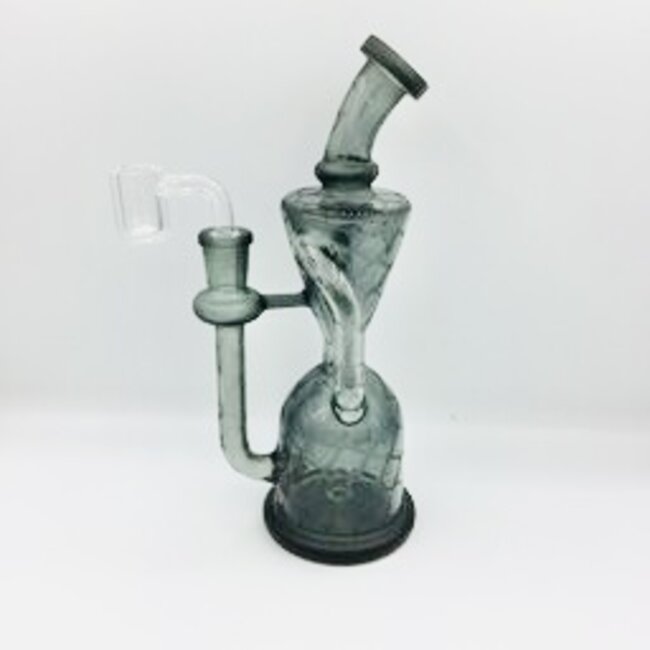 CRYSTAL GLASS 6.2'' DOUBLE RECYCLER WITH SAND BLASTING  C6289