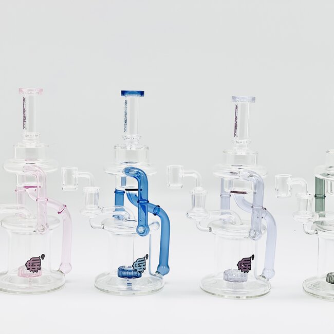 CRYSTAL GLASS 9.8'' BARREL PERC TRIPLE ARM RECYCLER  C6321