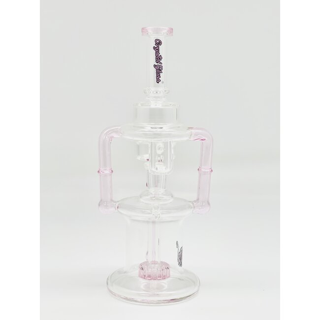 CRYSTAL GLASS 9.8'' BARREL PERC TRIPLE ARM RECYCLER  C6321
