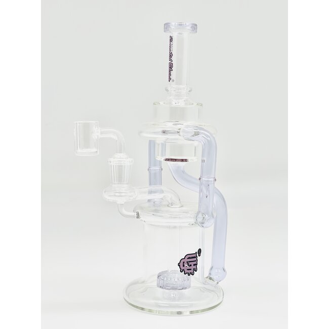 CRYSTAL GLASS 9.8'' BARREL PERC TRIPLE ARM RECYCLER  C6321