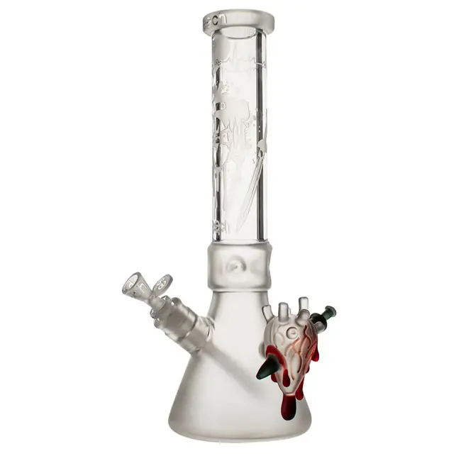 CHEECH GLASS 15'' SANDBLAST HEART BEAKER BONG CHE-216