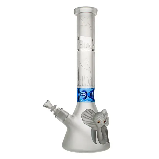 CHEECH GLASS 15'' SANDBLAST ELEPHANT BEAKER CHE-214