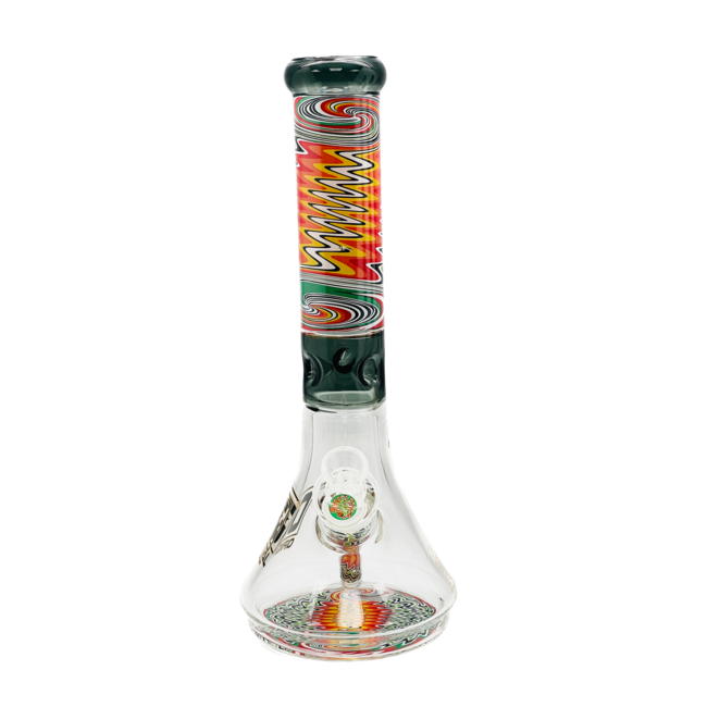 OG  GLASS 14'' 7MM WIGWAG BEAKER BONG-OG-624