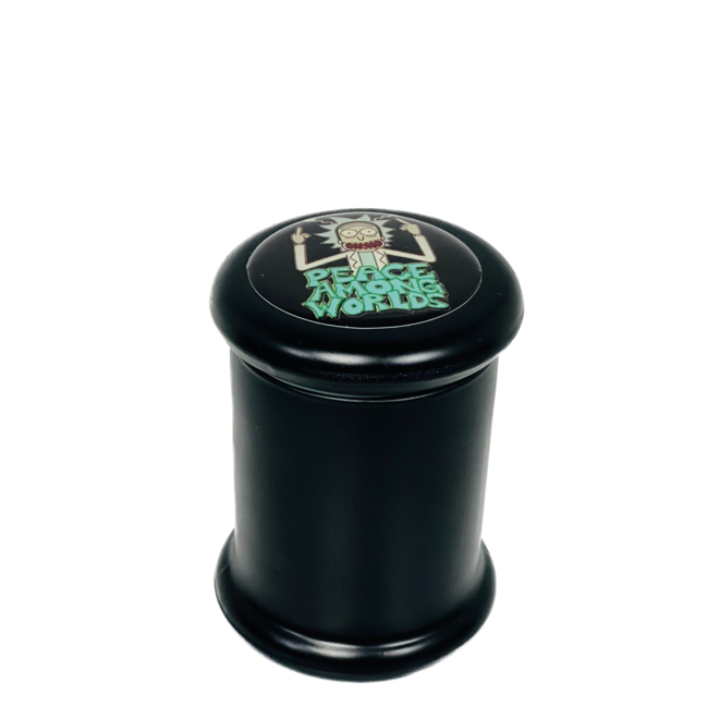BLACK GLASS JAR PRESS TOP