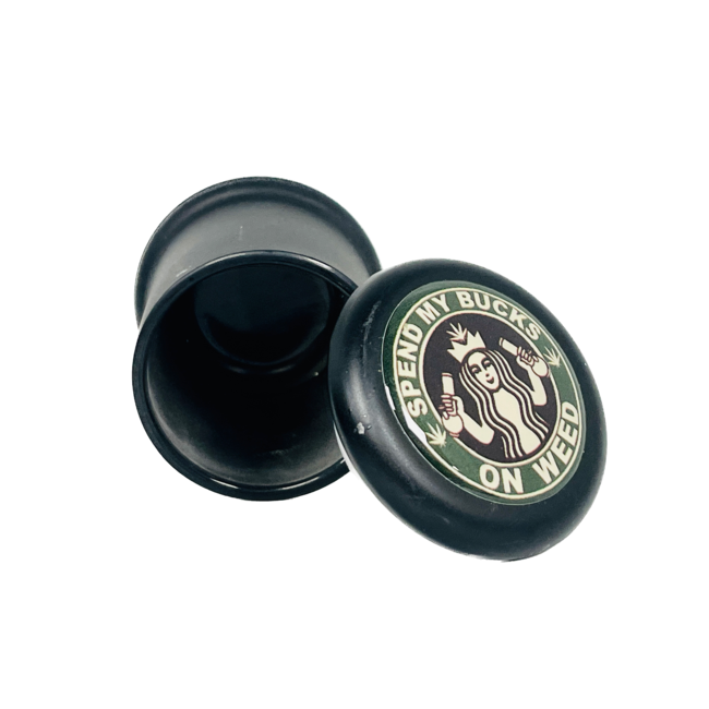 BLACK GLASS JAR PRESS TOP