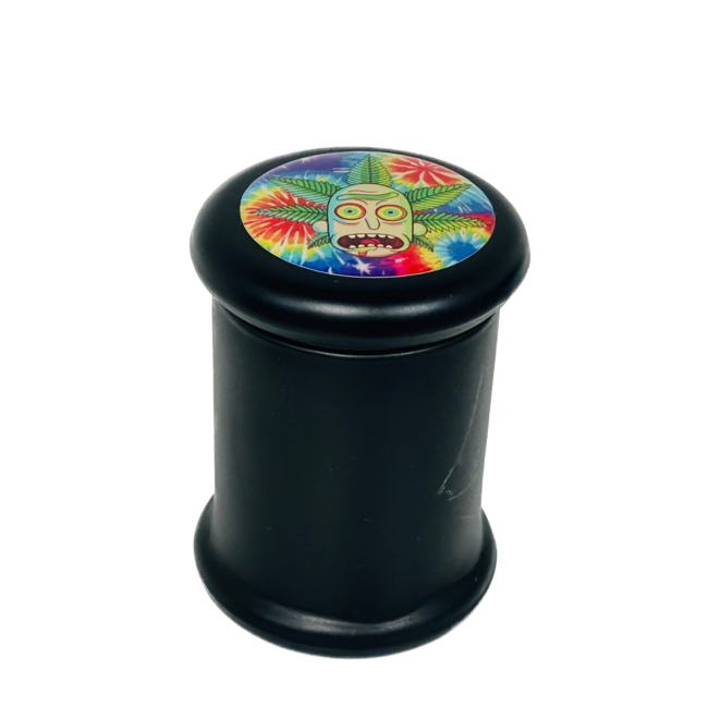 BLACK GLASS JAR PRESS TOP