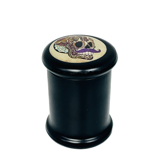 BLACK GLASS JAR PRESS TOP