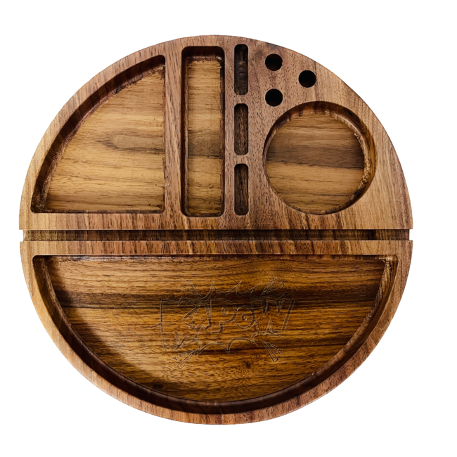 KAPOW KAPOW WOODEN ROUND ROLLING TRAY AC-440