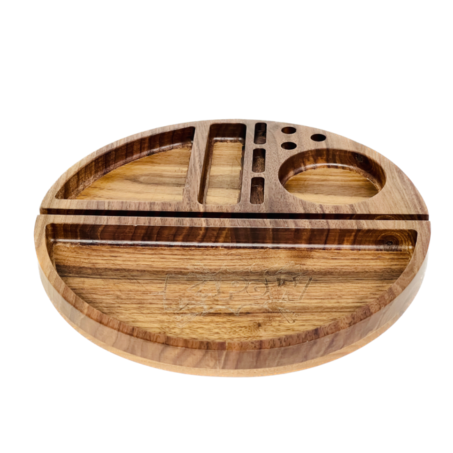 KAPOW KAPOW WOODEN ROUND ROLLING TRAY AC-440