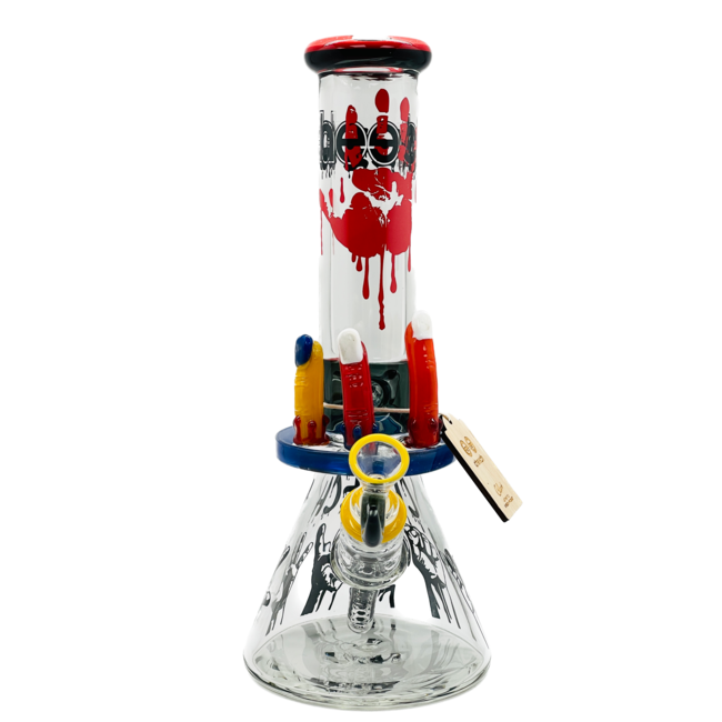 CHEECH GLASS 13'' BEAKER WITH 3 FINGERS CHE-143