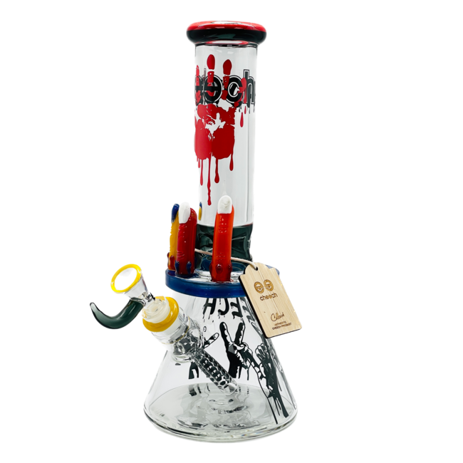CHEECH GLASS 13'' BEAKER WITH 3 FINGERS CHE-143