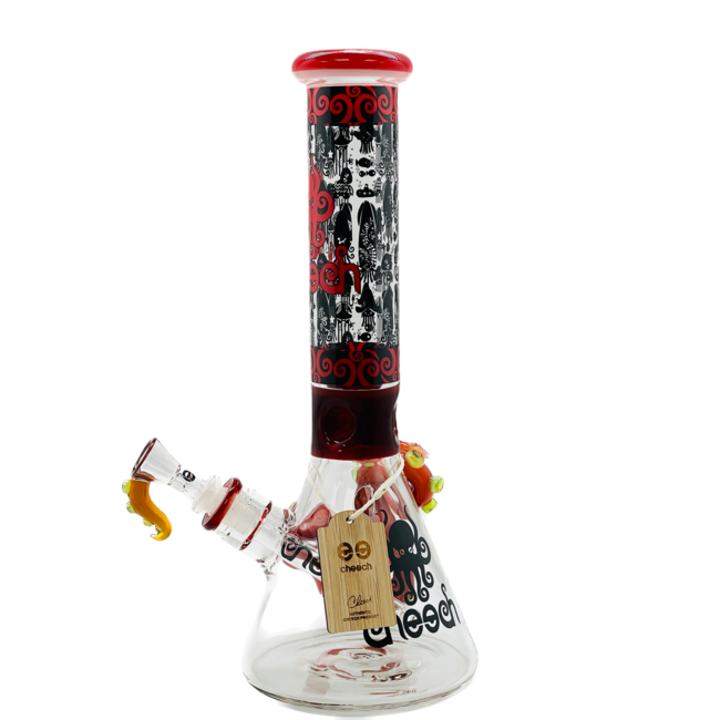 CHEECH GLASS 14'' FISH DECAL BEAKER CHE-226