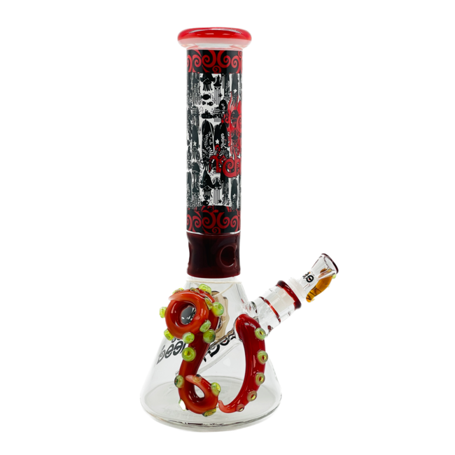 CHEECH GLASS 14'' FISH DECAL BEAKER CHE-226