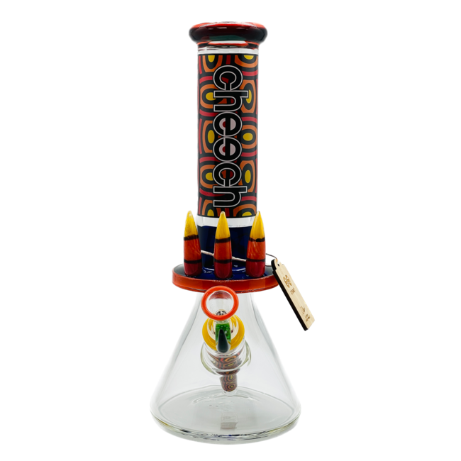 CHEECH GLASS 13'' BEAKER BONG WITH BULLETS CHE-146