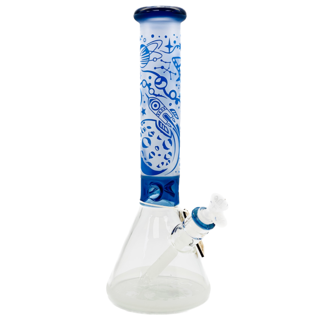 CHEECH GLASS 14'' SPACE SHIP SANDBLAST BEAKER BONG CHE-164