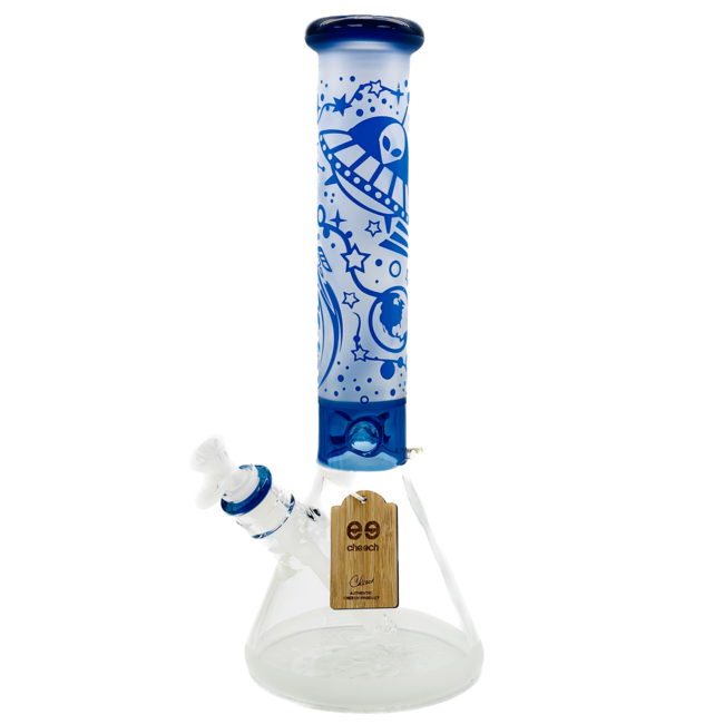 CHEECH GLASS 14'' SPACE SHIP SANDBLAST BEAKER BONG CHE-164